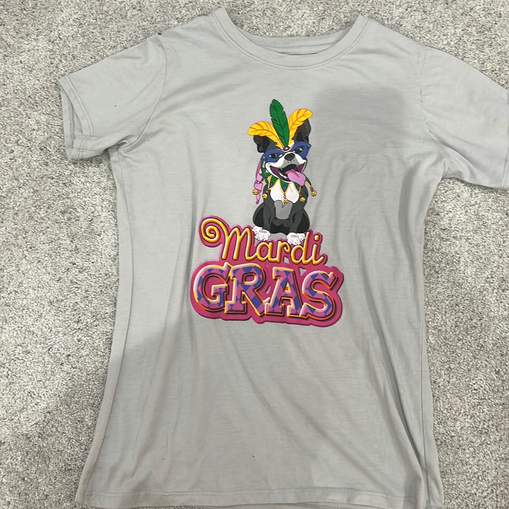 Cute Mardi Gras shirt for girls size 14-16